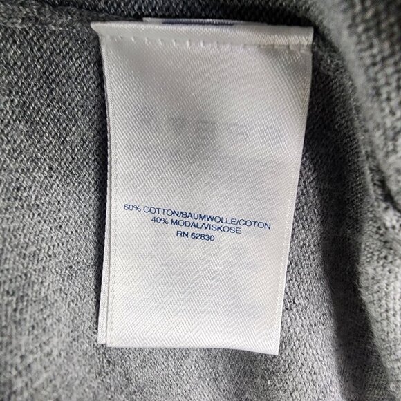 Womens Gray Lands End Outfitters Cardigan Sweater Long Sleeve OBHC Logo Size M - Picture 6 of 10